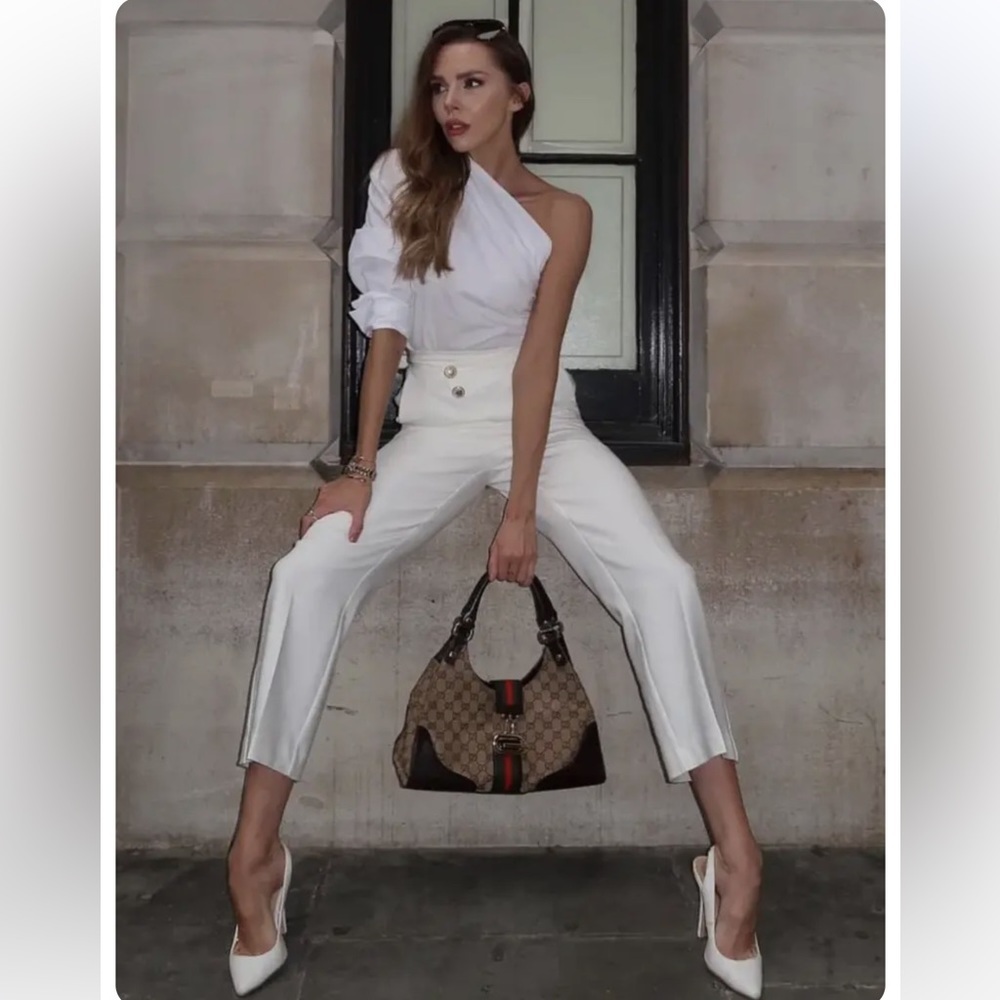 🦋 Bloggers’ Favorite 🦋 Zara Ecru Buttoned Pants Size L - Picture 12 of 16